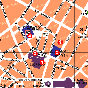 サン・ロレンツォ教会周辺の美術館地図