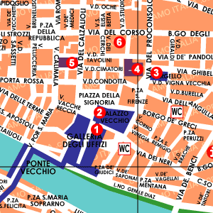ウフィツィ美術館の周辺地図
