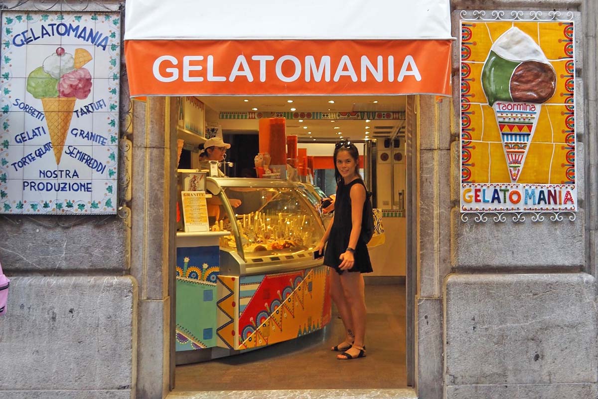 タオルミーナのジェラート店「Gelatomania」